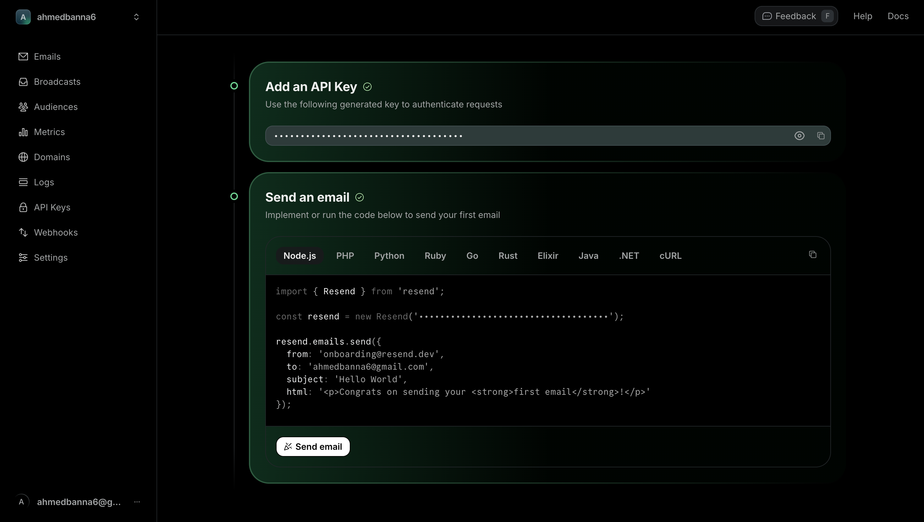 Resend Signup